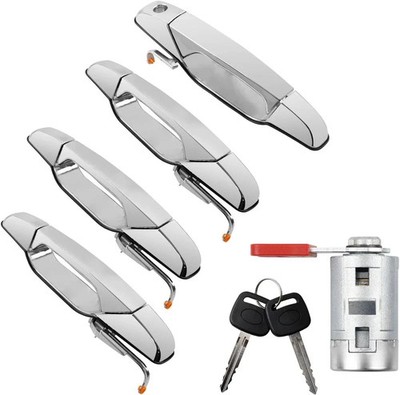 Chrome Door Handle Set 4PCS w Lock Cylinder & Keys 2007-14 Silverado Tahoe Yukon
