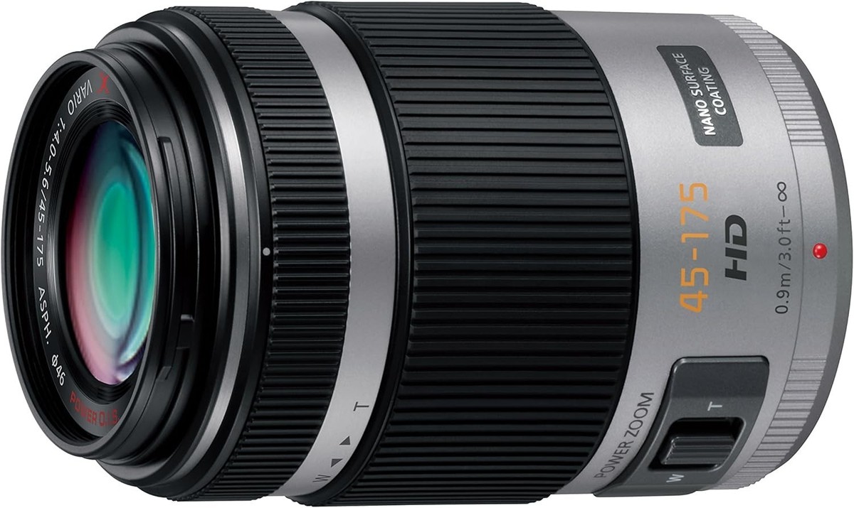 387】Panasonic LUMIX G 45-175mm H-PS45175 Panasonic LUMIX G X Vario PZ 45-175mm f/4-5.6 Lens Silver H