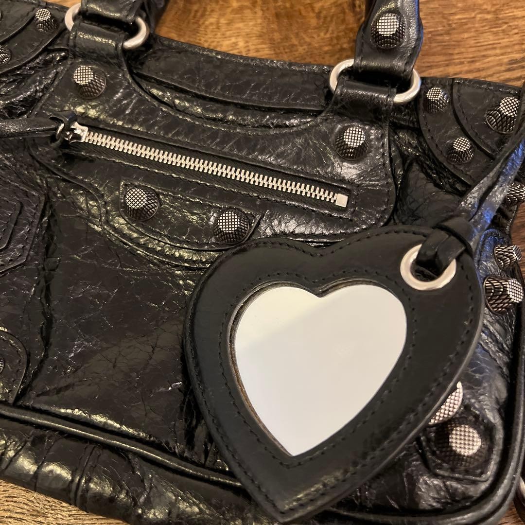 Balenciaga Black Shoulder Bag with Heart Mirror 460989 | eBay
