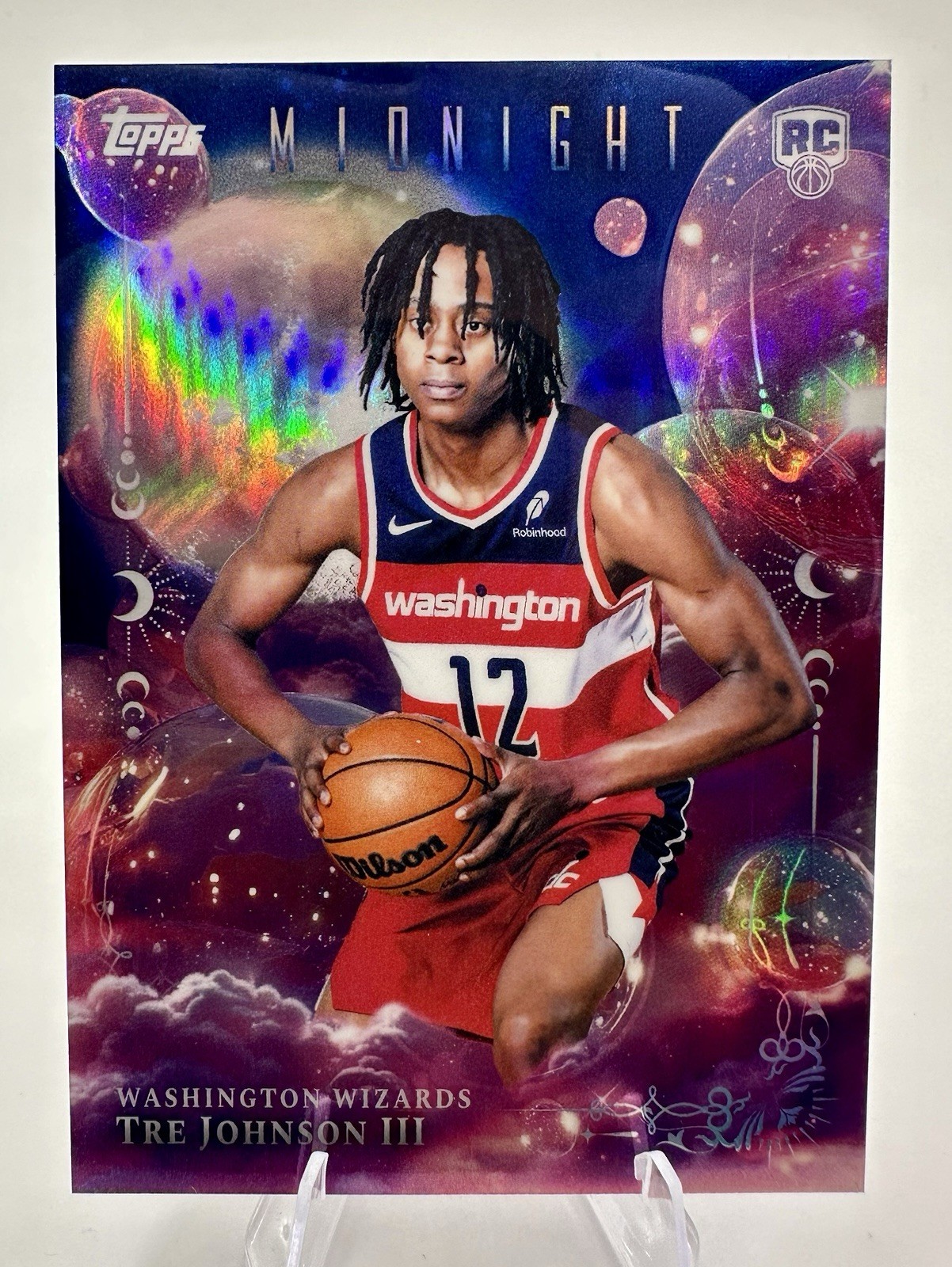 2025-26 Tre Johnson III Topps Midnight Dreamland SSP Rookie RC #DL-21 Wizards
