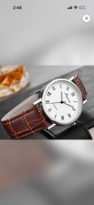 Geneva Minimalist Casual Men s Watch 40MM, Brown Faux Leather Strap