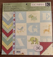 Retired K&Company Brenda Walton "Small Wonders" 12x12 Scrapbook Paper Pad