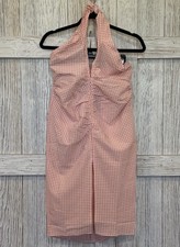 MNG By Mango Pink And White Gingham Check Dress Size XS NWT