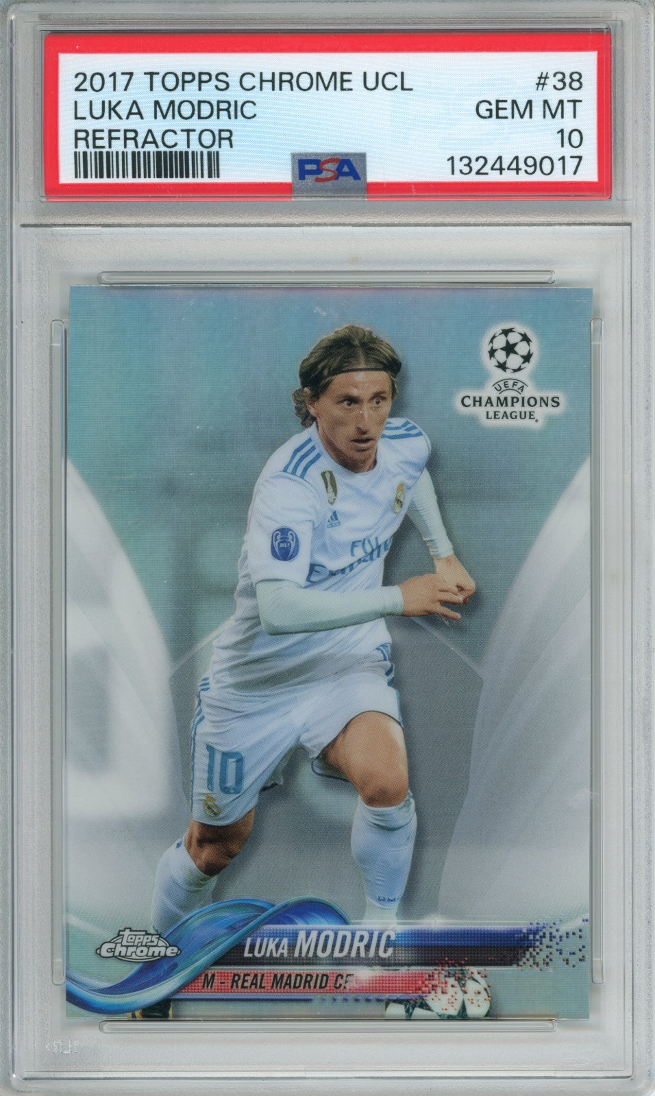 2017-18 Topps Chrome UCL Luka Modric 38 Refractor PSA 10 Real Madric FC Croatia