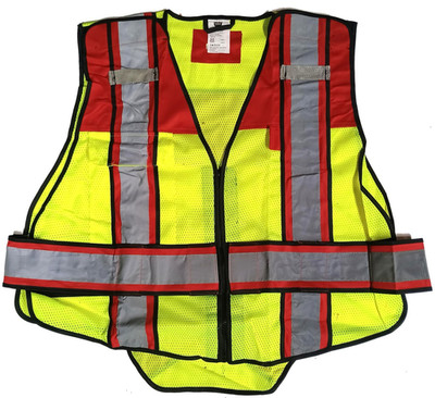 6 Point Breakaway Fire Traffic Reflective Safety Vest Red Size 3XL Hi-Vis