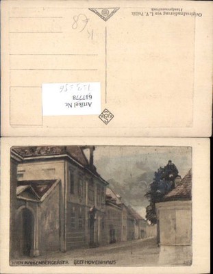 753596 Radierung L.V. Pollak Wien Döbling Kahlenbergerstraße Beethovenhaus