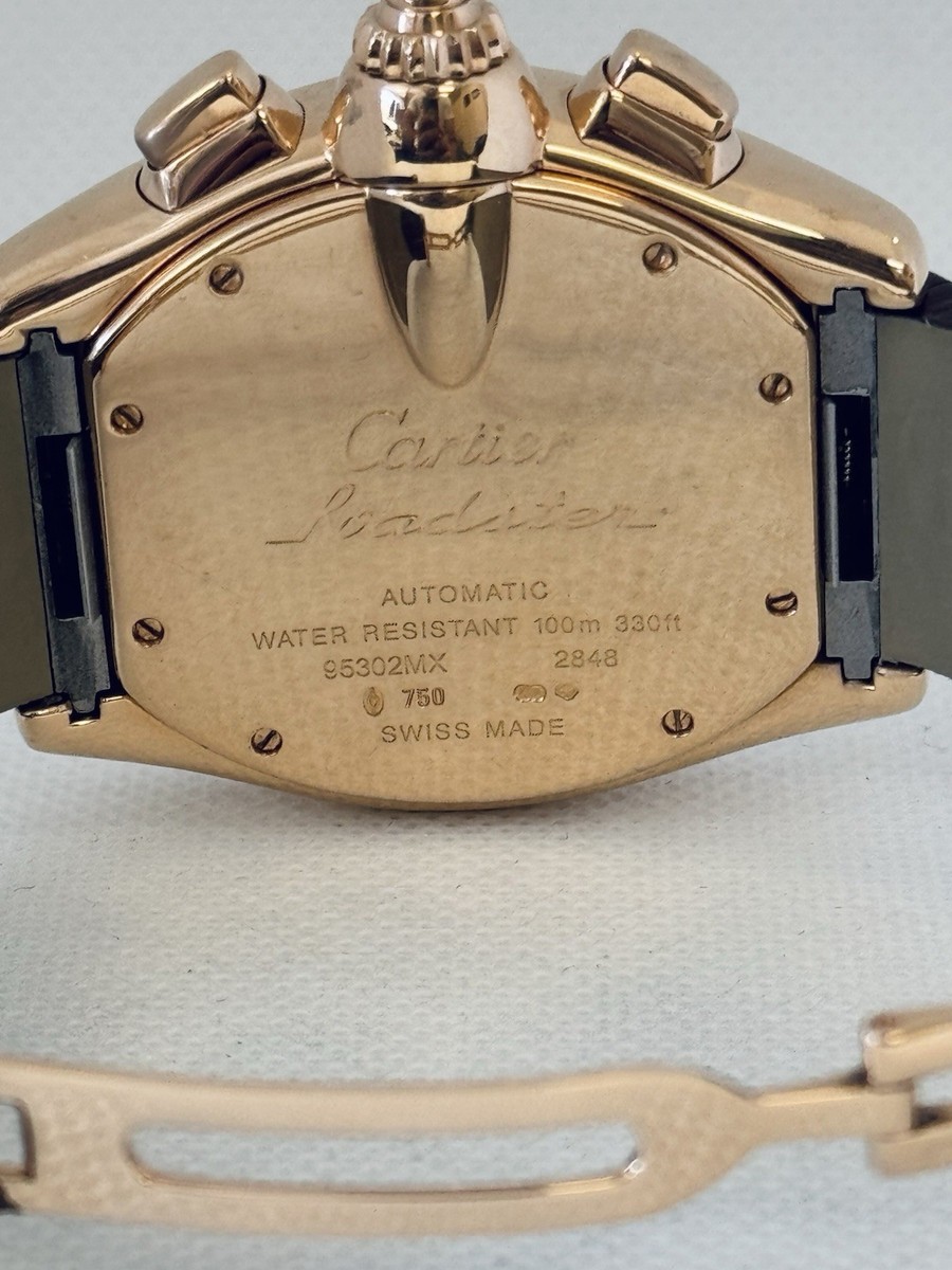 Cartier Roadster Chronograph XL 18k Rose Gold Mens Watch 2848