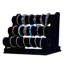 3 Tier bracelets holder for Vendors - Elegant Black Velvet Jewelry Display an...