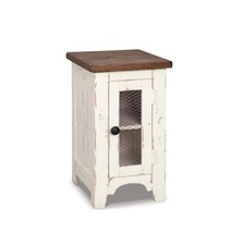 Signature Design by Ashley Casual Wystfield Chairside End Table  White/Brown