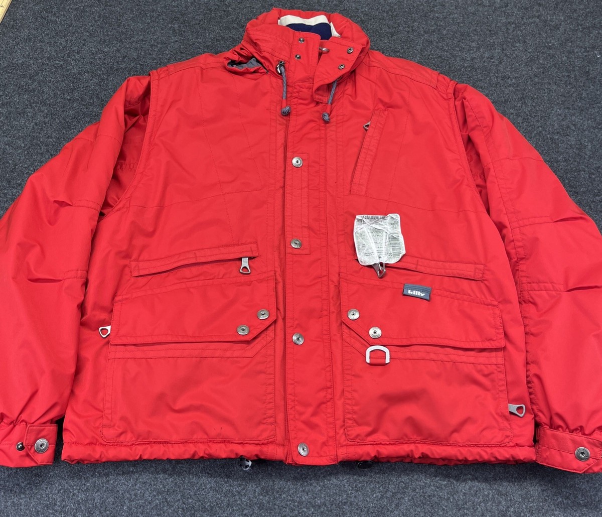 スノーボード Killy ColorSwichingVintageSkiGearJacket Killy Technical Equipment Jacket Men XL 54 Red Classic Line Ski