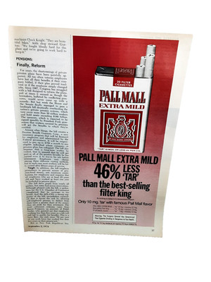 1974 Pall Mall Extra Mild Ad Vintage Tobacco Cigarette Print