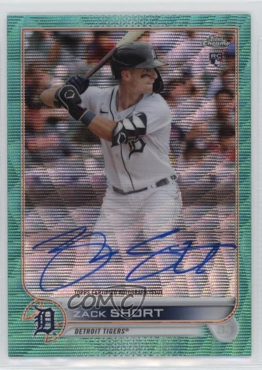 2022 Topps Chrome Rookie Aqua Wave Refractor /199 Zack Short #RA-ZS Auto RC 0o3x