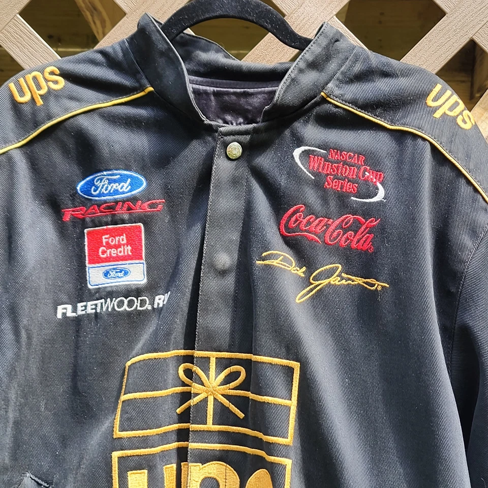 Chaqueta de carreras JH Designs Dale Jarrett #88 NASCAR UPS para hombre talla LG DE COLECCIÓN AÑOS 90 - Leer Foto 2 de 4