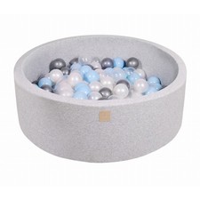 MeowBaby 35 x 11.5" Baby Foam Ball Pit w/ 200 Balls, Blue/Transparent Used