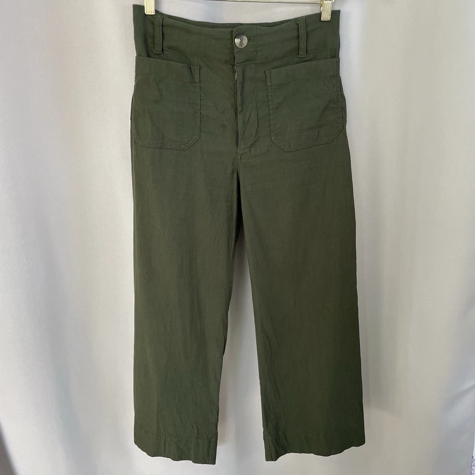 Calça Maeve By Anthropologie Feminina Tamanho 27 Verde The Colette Perna Larga Chique - Imagem 2 de 4