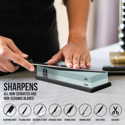 Premium Whetstone Knife Sharpening Stone 2 Side Grit -FREE SHIPPING