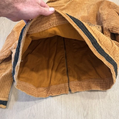 Ryoko Rain Jacket Mens Large Brown Corduroy Full Zip Tiger Streetwear image 5