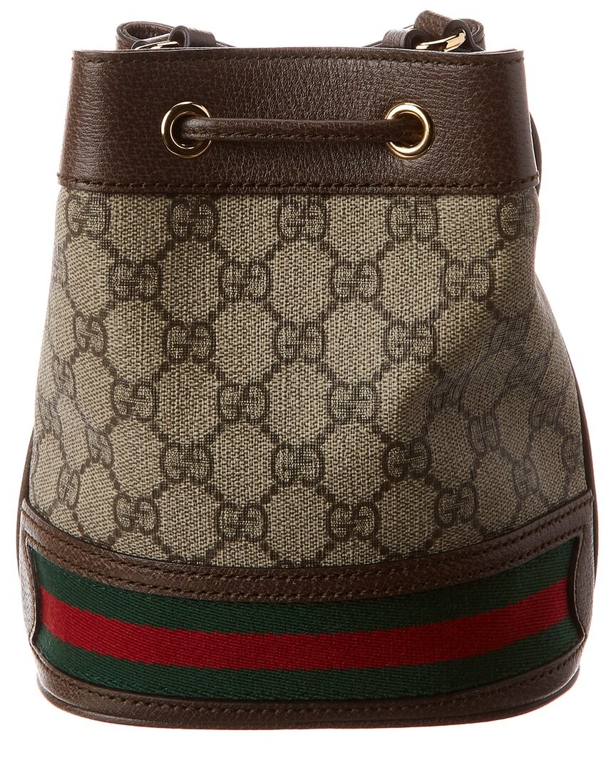 Gucci Ophidia Mini Gg Supreme Canvas & Leather Bucket Bag Women's Brown thumbnail 2