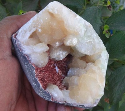 Apophyllit auf Stilbit, Heulandit Geode Kristalle Rock Mineralien Probe Bo =3 0