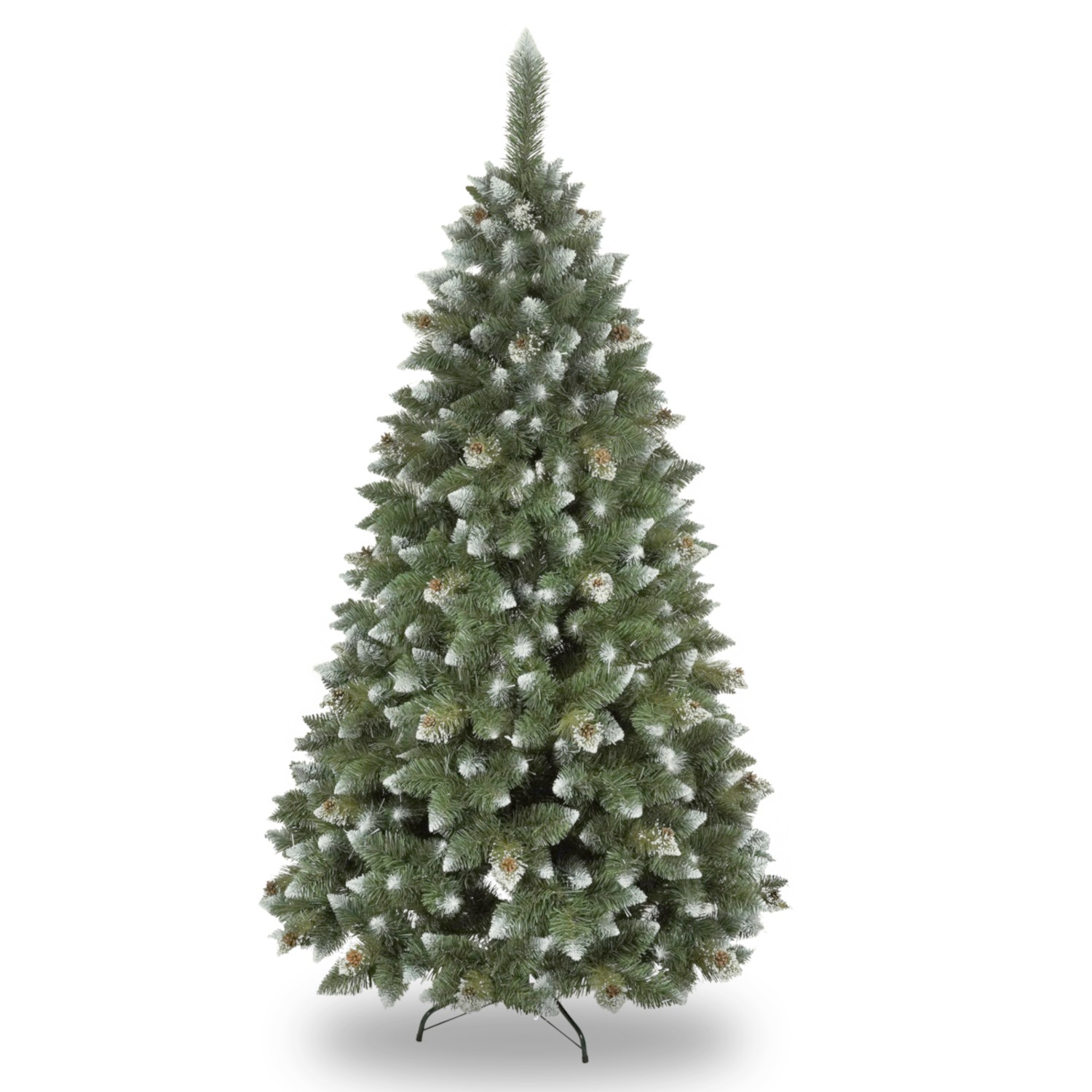 Sapin de Noël Diamond Pine artificiel vert de 180cm avec pied en métal stable