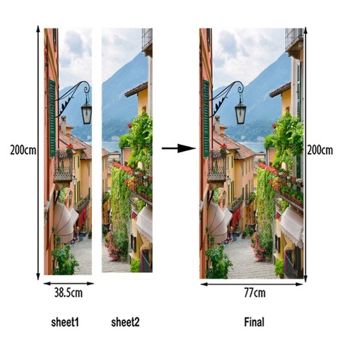 1 pz Porta Decor Sticker Vecchia Porta Ristrutturato Sticker PVC - Foto 6 di 11