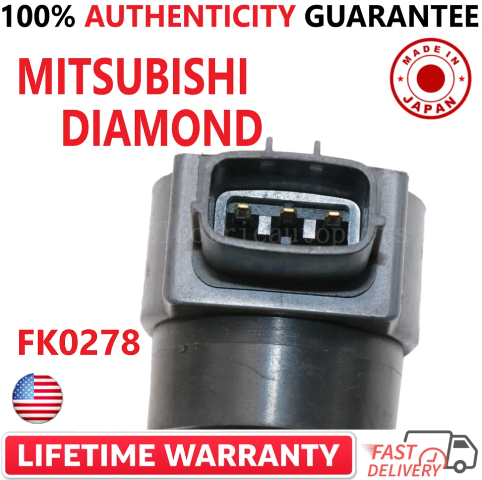 Bobinas de encendido x4 OEM Mitsubishi Diamond para Mitsubishi I4 V6 1994-2017, FK0278 Foto 4 de 4