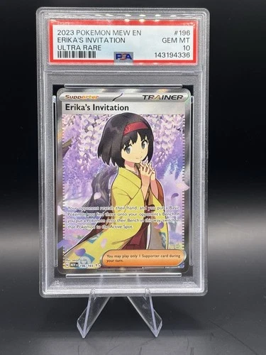 2023 POKEMON MEW EN-151 ULTRA RARE #196 ERIKA'S INVITATION PSA 10