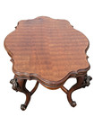 antique carved victorian parlor table center stand 1870 clean turtle top