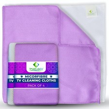 Microfibre TV Screen Cleaning Cloth Anti-Streak LCD LED Monitor Phone Wipe x4