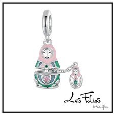 Charm Matrioska Russia Bambola Cuore doppio ciondolo in argento 925 - Les Folies