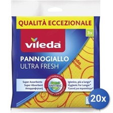 20x Bundle Vileda Panno Giallo Microforato   30% Microfibra 3Pz