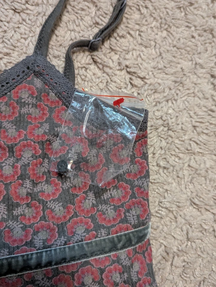 Vtg Y2K Mossimo Ribbed Tank Top Sz M Lace Velvet Babydoll Fairycore Floral Woods - Image 4 of 4