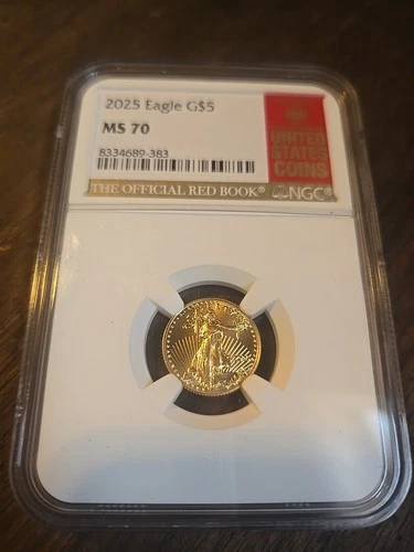 2025 Eagle G$5 NGC MS 70  Red Book Label   1/10th Oz.of Gold