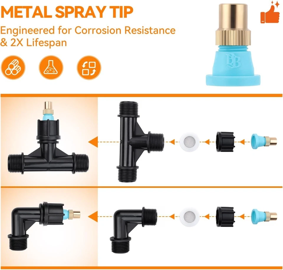 Varita de pluma de polietileno de 6 boquillas con montaje de latón de 3/8", pluma pulverizadora de ATV de 7,5 pies... Foto 3 de 4