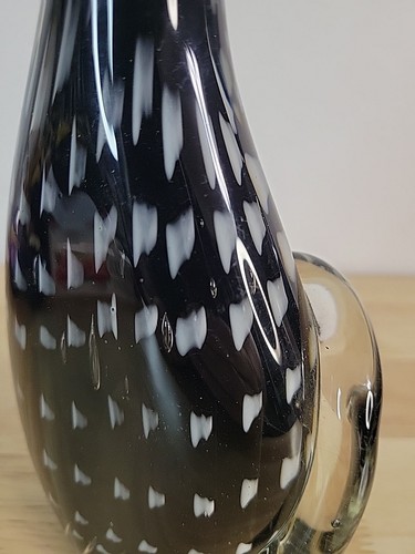 MURANO Style Glass Cat Figurine Black & White 10.5 Inches Art Glass Heavy - Picture 12 of 15