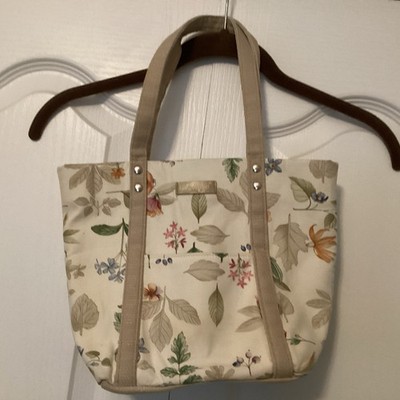 Longaberger Tote w/Planner Botanical Print Tote Handbag Homestead Collection