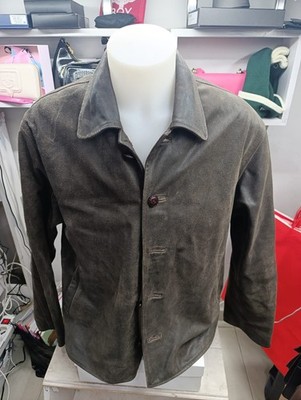MC NEAL Men's Leather Jacket Coat Brown Size 54 Cod. AT76