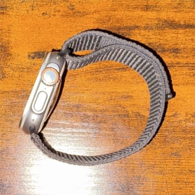 Apple Watch Ultra 49mm Titanium Silver, Black Nylon Band, Touchscreen