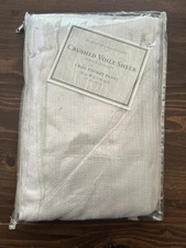 Platinum Collection Crushed Voile Sheer 1 Rod Pocket Panel White 50”W X120”L NEW