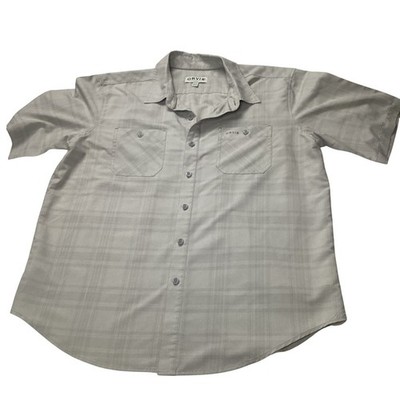 ORVIS Mens Plaid Short Sleeve Button Up Shirt Classic Collection XL EG Grey