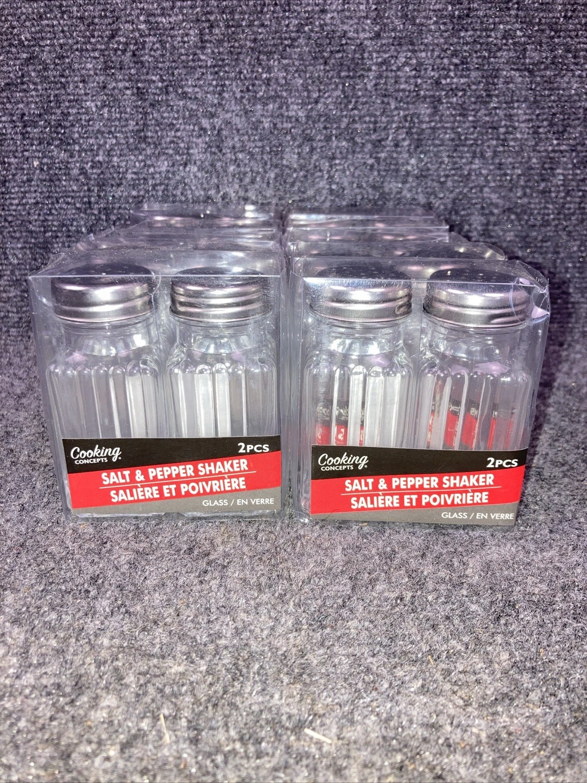 Lot of 10 Cooking Concepts Restaurant Glass Bottle Salt & Pepper Shakers NEW