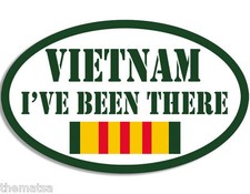 OVAL VIETNAM I'VE BEEN THERE RIBBON 5" MILITARY MADE IN USA DECAL STICKER