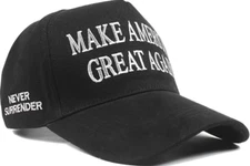 Trump..OFFICIAL..Dark MAGA Hat..NEVER SURRENDER..+ 2 Decals....HOT NEW DESIGN*