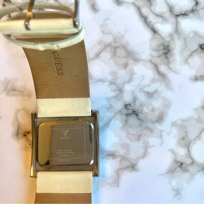 Vintage Guess Genuine Patent Leather Crystal Baguette Watch  display picture 2