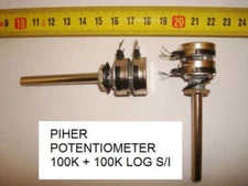 CARBON POTENTIOMETER. PIHER 100K + 100K LOG S/I. P29