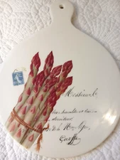 Effetti Home Serving Tray Hot Plate w Asparagus Romantic Text Handmade in Italy