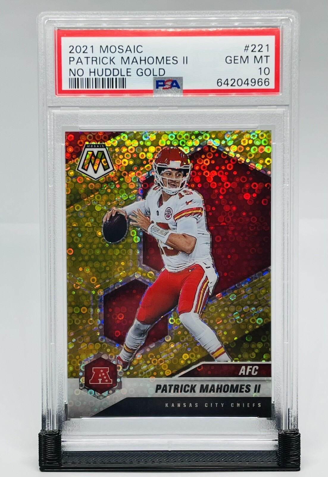 2021 Mosaic Patrick Mahomes Gold No Huddle Disco /10 PSA 10 POP 1