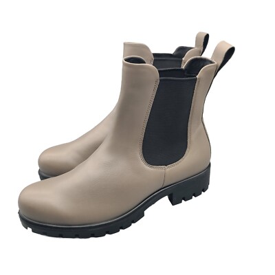 ECCO WOMENS Ankle Boot MODTRAY Chelsea Taupe Leather Elastic Gore US 7- 7.5 New