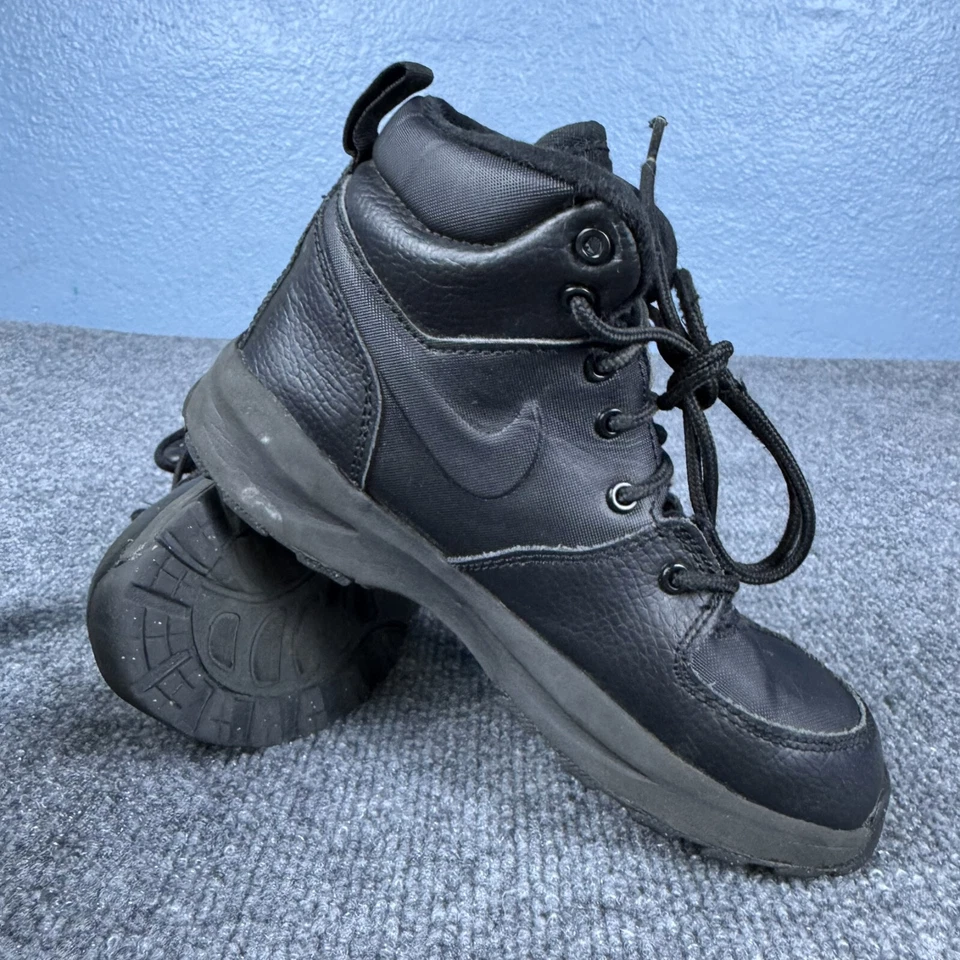Nike Manoa LTR Boots Shoes Black Pre School Kids Youth Size 1Y BQ5373-001 - Image 3 of 4