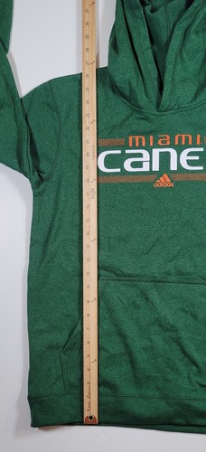 Miami Hurricanes Youth XL (18) Hoodie Adidas NCAA Football Long Sleeve NWT - Picture 3 of 5